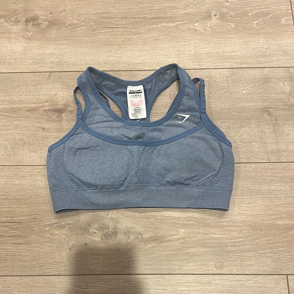 Gymshark Blue Sports Bra with Racerback Design